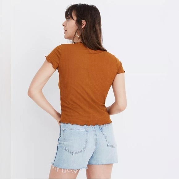 Madewell Sheer Summer Baby Tee Key Lime Green Short Sleeve Tee Size L - Picture 4 of 9